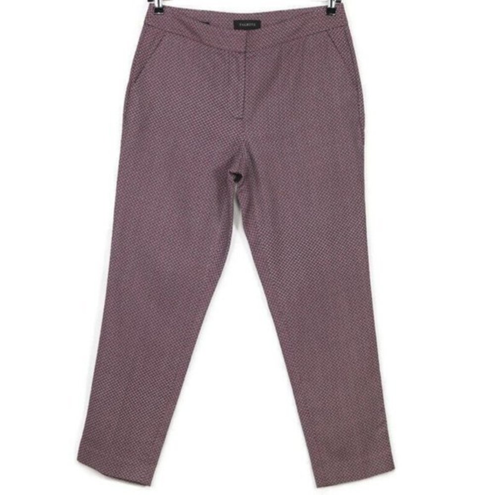 Talbots Heritage Slim‎ Skinny Crop Pants High Rise Red Blue Stretch 8
